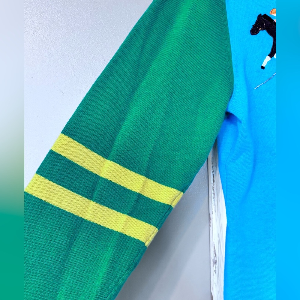 Cool Vintage Berek Horse Racing Equestrian Cardigan Sweater M Jockey Novelty - Picture 6 of 9